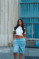 AVENUE TOP WHITE RHINESTONES